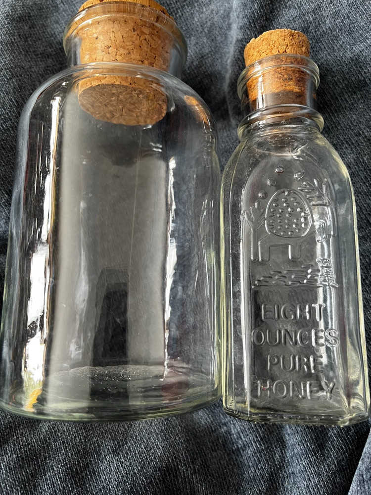 Glass Bottles (2) - Clear with Corks