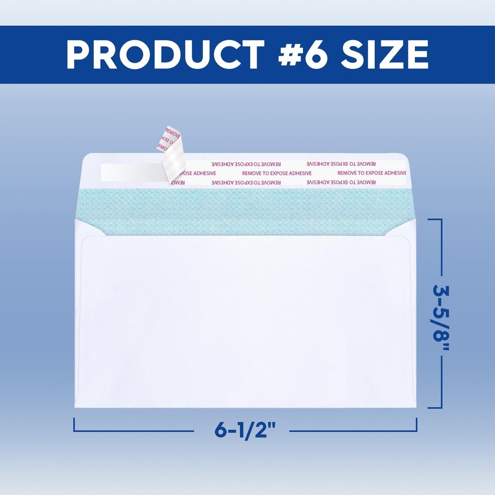 #6 Envelopes Security Self Seal, 300 Count Small Envelopes, Envelope Letter S...