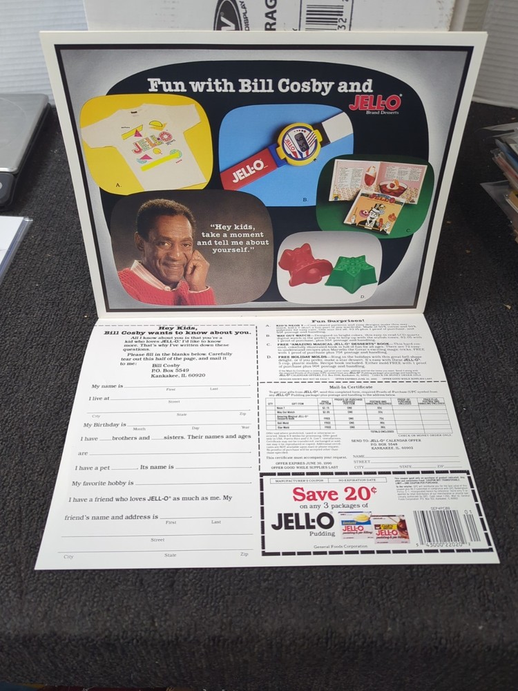 1989 BILL COSBY JELLO PUDDING CALENDAR VM06