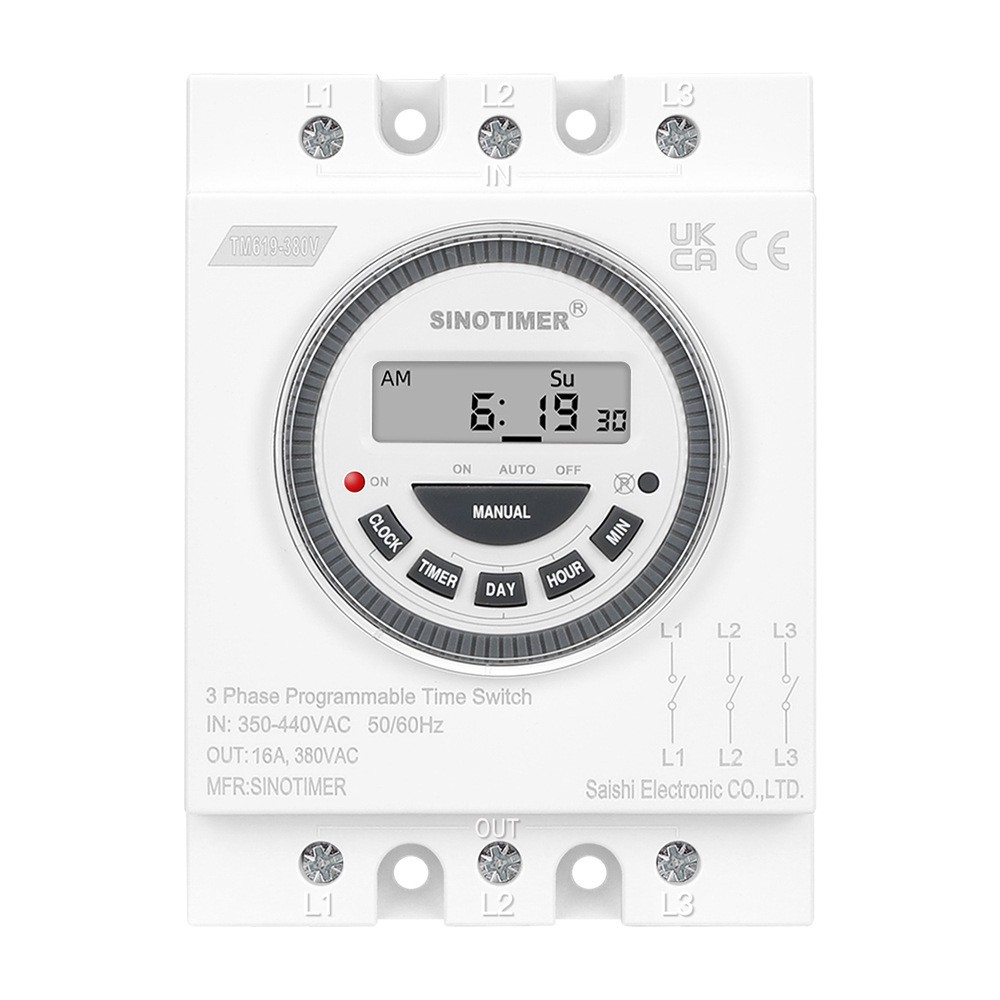 New TM619-380V 3 Phases Backlight 7 Days Programmable Timer Switch Time Relay