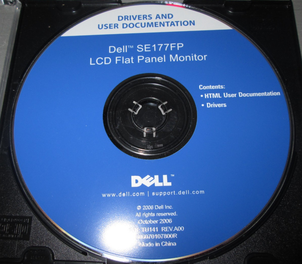 Dell SE177FP LCD Flat Panel Monitor Drivers & Documentation Disc CD