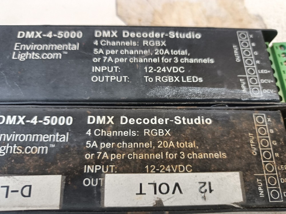 Environmental Lights DMX-4-5000 LED DMX Decoder-Studio 4Ch.x5A 7A 12-24VDC