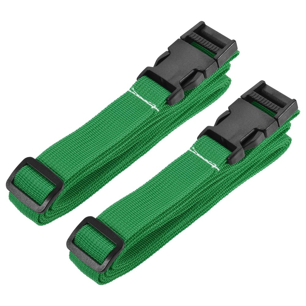 Utility Strap with Buckle 1x98 Inch Polyester Quick Release Belt(Green, 2pcs)