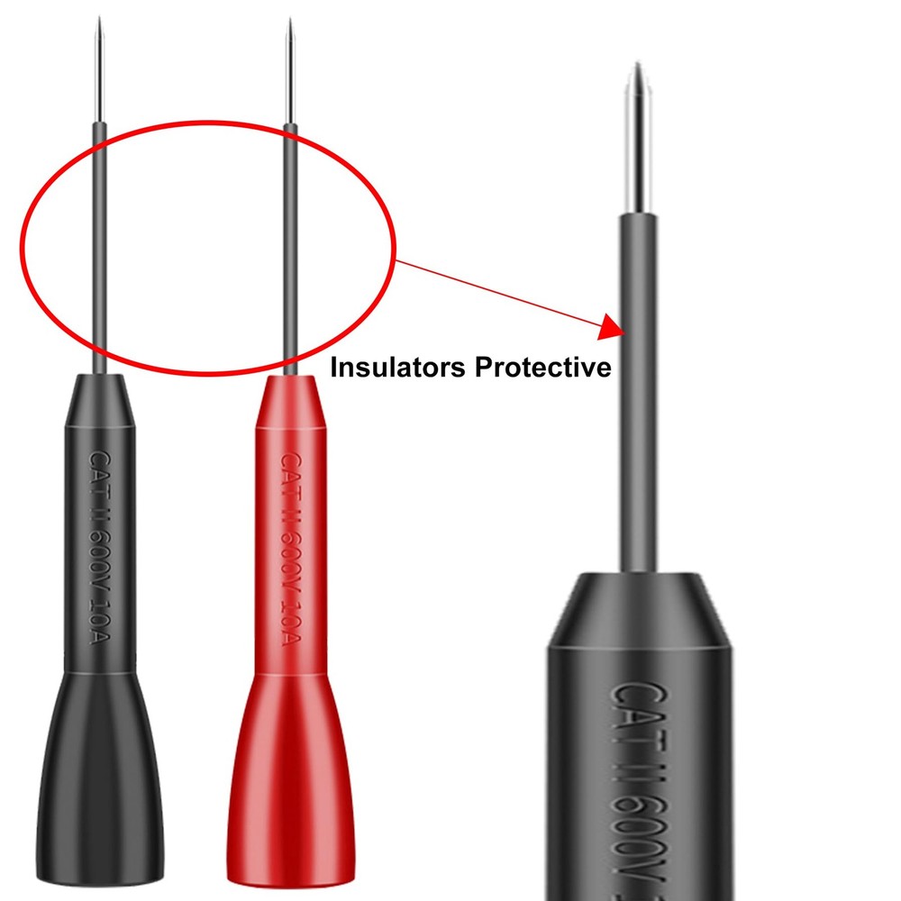 4 Pack 2Mm Extended Needle Test Probes, 600V/10A Non-Destructive Multimeter Test