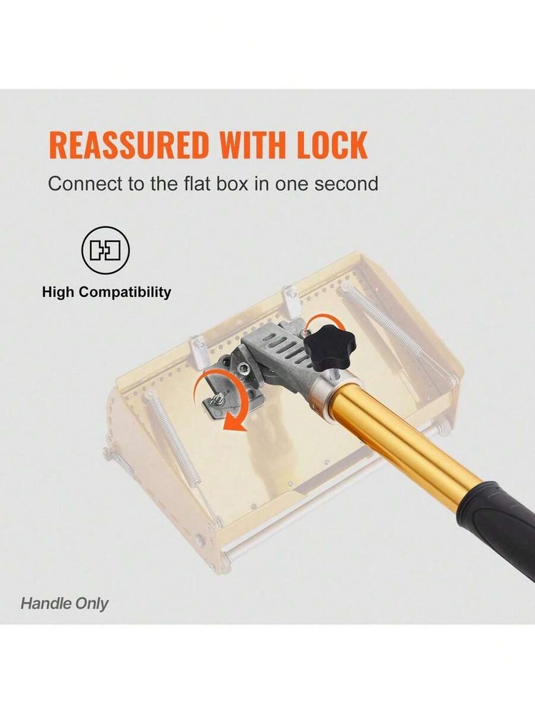 Dry wall flat box handle, 40 "-64",adjustable length in 5 sections,painted 360 °