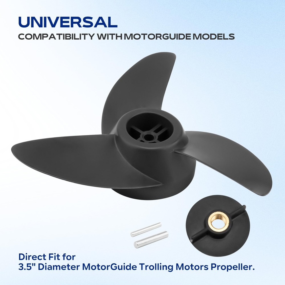 For MotorGuide Propeller 3 Blade Machete Compatible with Black