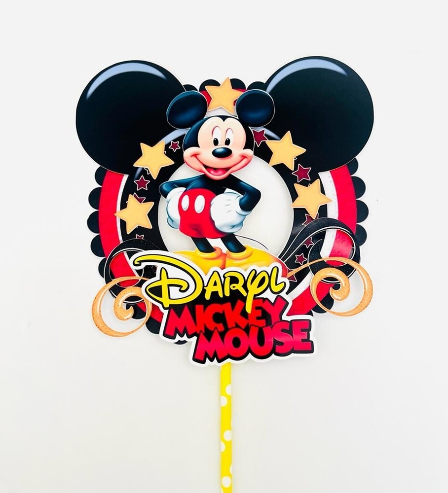 Personalized Mickey Mouse Cake Topper