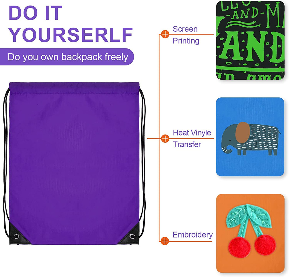 100 Pieces Drawstring Bag Gym Portable String Sack Backpacks Polyester Blank Cin