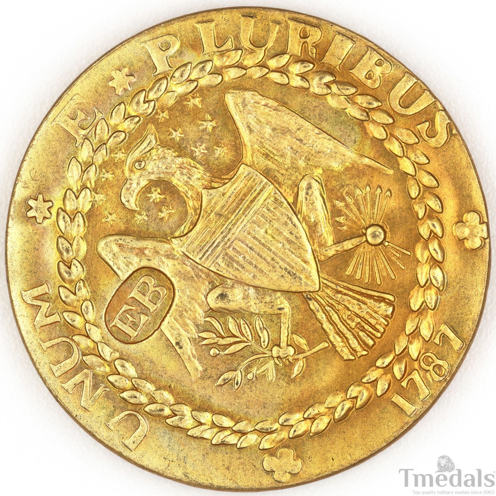 1787 Brasher Doubloon Gold-Plated Historical Commemorative Medal Replica