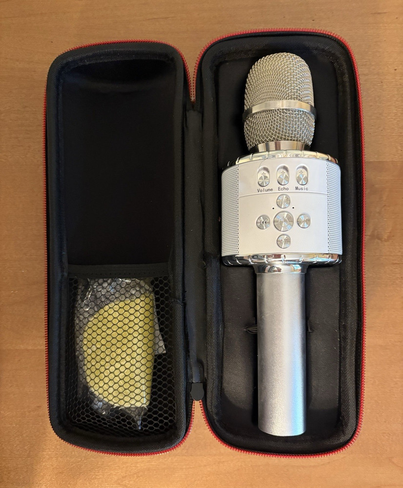 Bonaok Wireless Bluetooth Karaoke Microphone with Hard Case