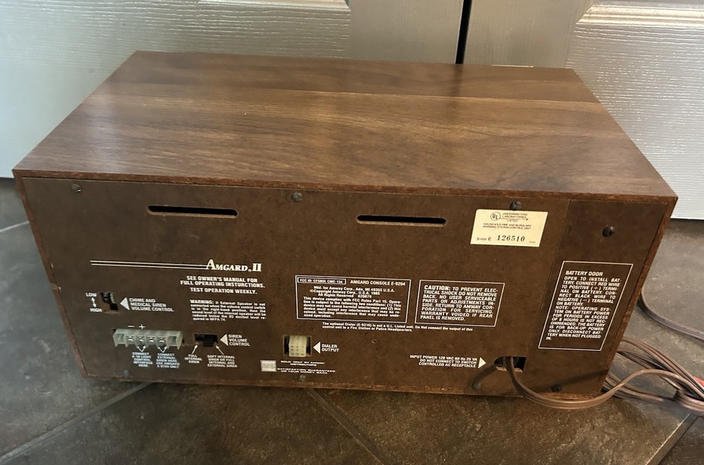 Vintage Amgard II Wireless Security System