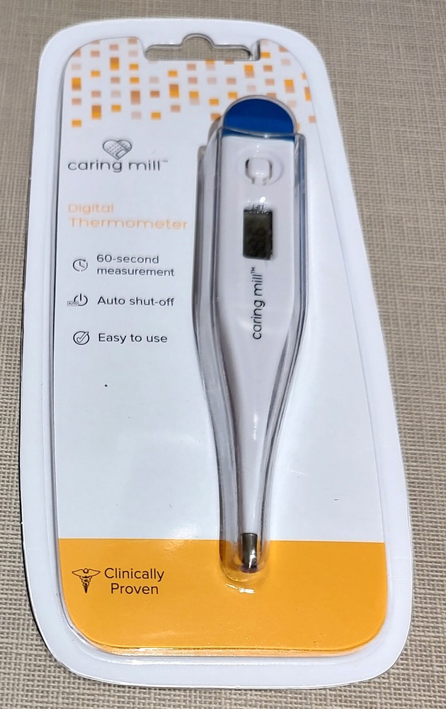 Caring Mill Digital Thermometer 1 Button Control With Battery - Beeps  - New