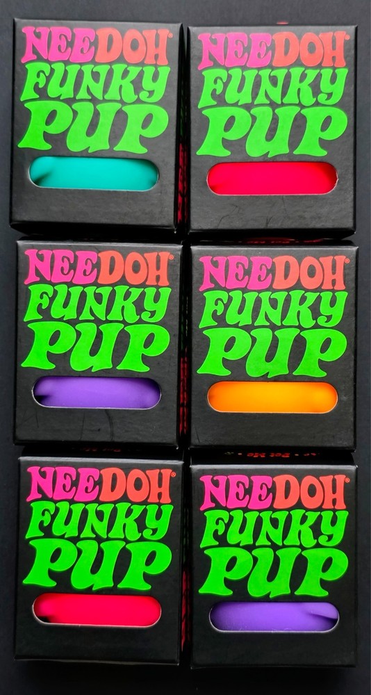 NeeDoh Funky Pup 6 Pack - Squeezable Stress Reliever - NEW