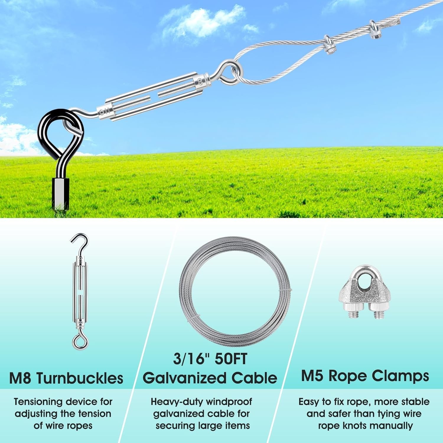 27" Ground Anchors Heavy Duty Shed Anchors Kit, Mobile Home Anchor with 3/16" Ga