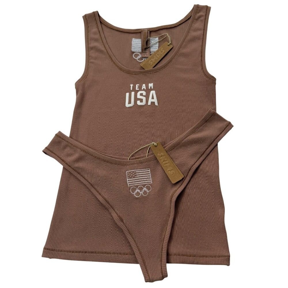 SKIMS Soft Lounge Rib Tank + Thong Team USA Sienna Small