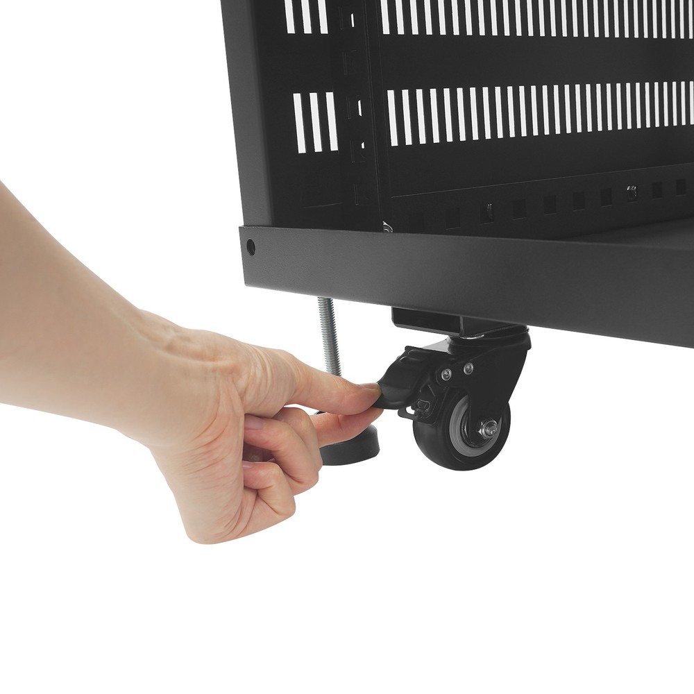 12U Network & Stereo Rack Rolling Server Rack Open Cabinet with Caster Wheels