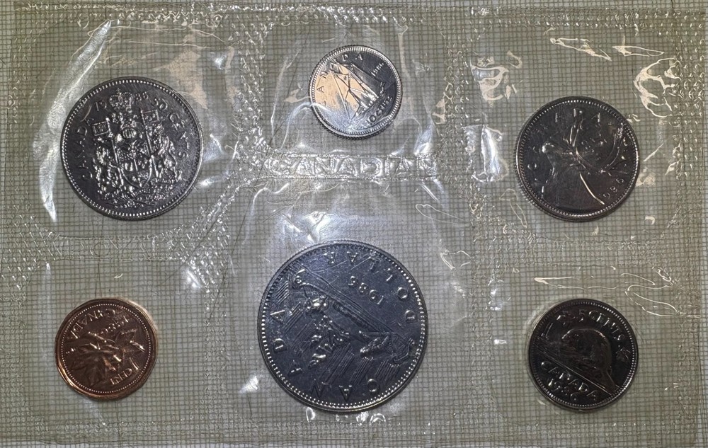 1986 Canada 6 Coin Uncirculated Prooflike Mint Set