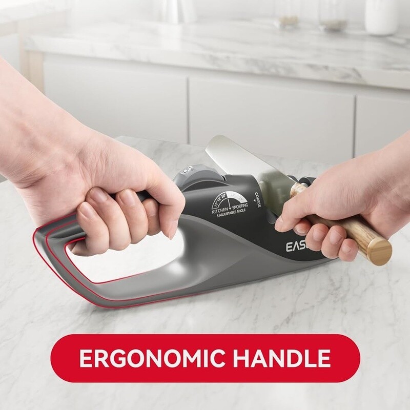 Kitchen Knife Sharpener 5 Adjustable Angles Ergonomic Handheld Tool Coarse Fine