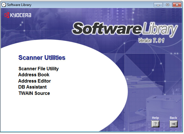 Kyocera Software Library Printer Driver, Driver Tool, Network/ Scanner Utilities