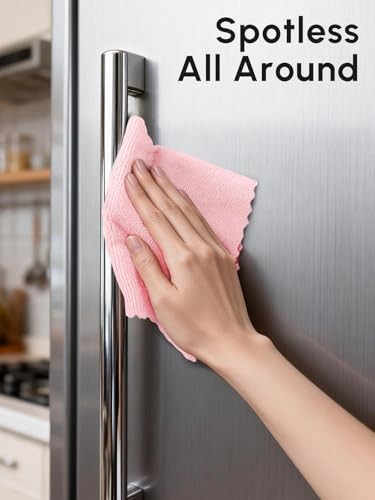 Microfiber Cleaning Cloths Roll, 75 Pack Tear Away Microfiber 75 pack Pink