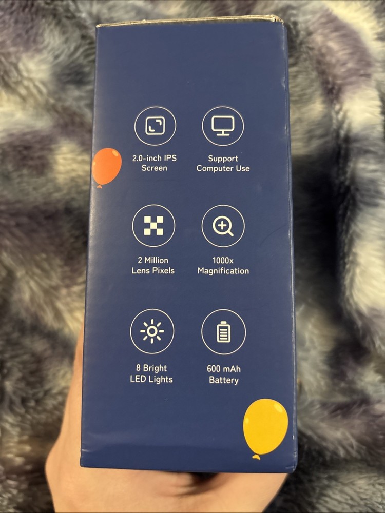 Kids Microscope, 1000X Portable Mini Pocket Microscope with 2.4″ IPS Screen & 8