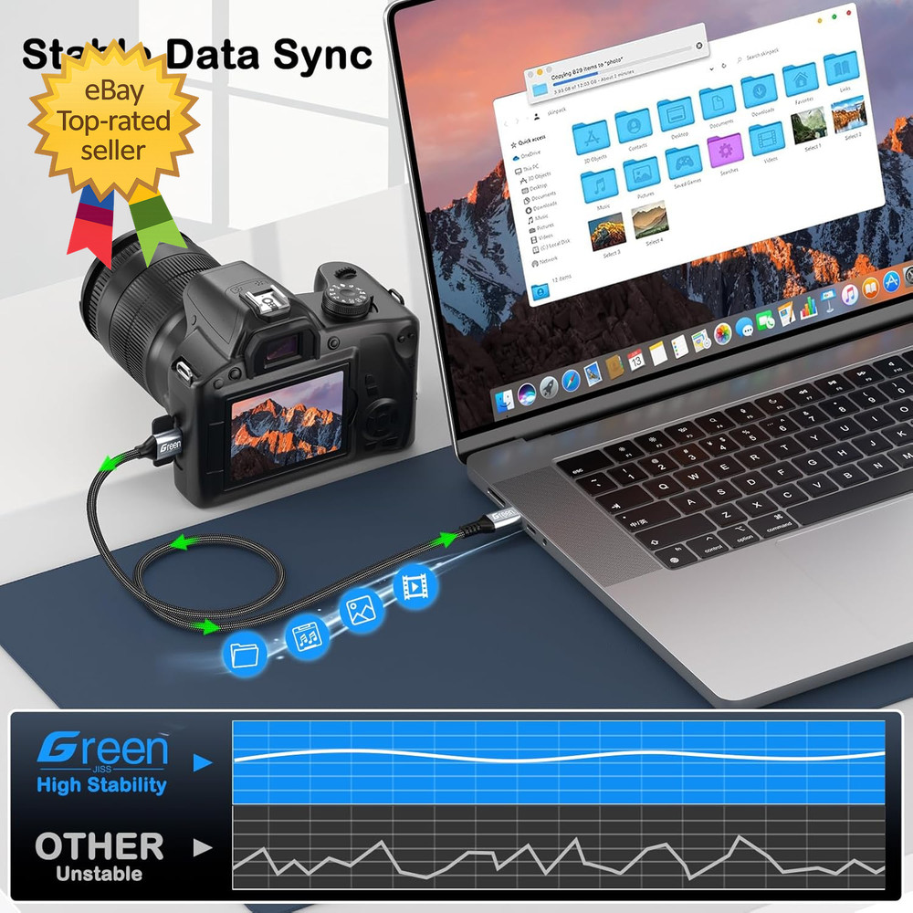 ® 10 Gbps Micro B to USB C Cable 1Ft External Hard Drive Cable