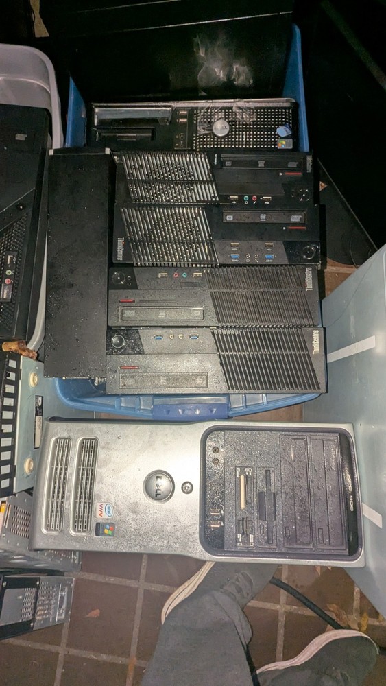 As-is* Large Computer Electronics Lot Desktop, Monitors Etc. *Local Pickup Only*