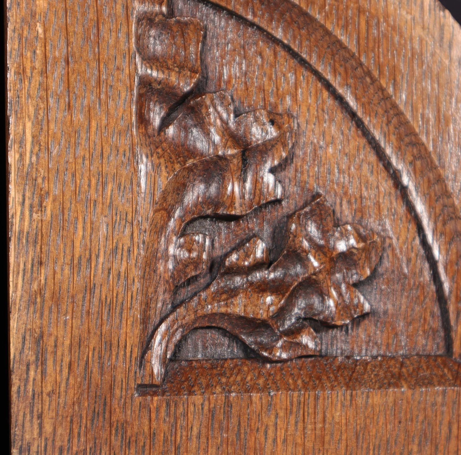 Pair of Gothic Carved French Architectural Panels/Trim in Solid Oak Wood Salvage