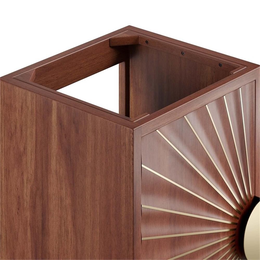 Pemberly Row 18" Solid Mango Wood Bathroom Vanity Cabinet in Walnut