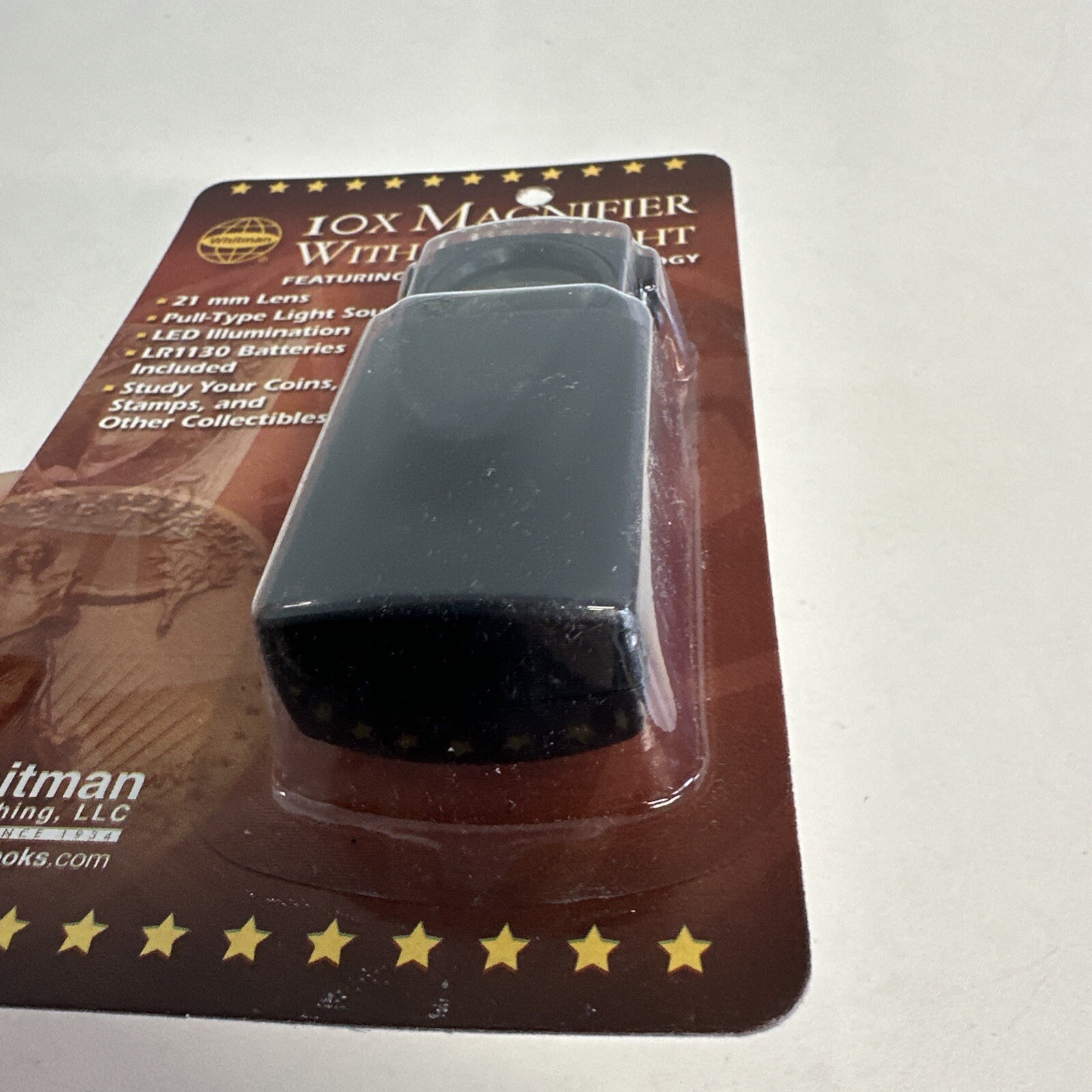 Coin Collector 10X Magnifier Pull Out Loupe 23mm W/ Led Best Value Bills Whi Da