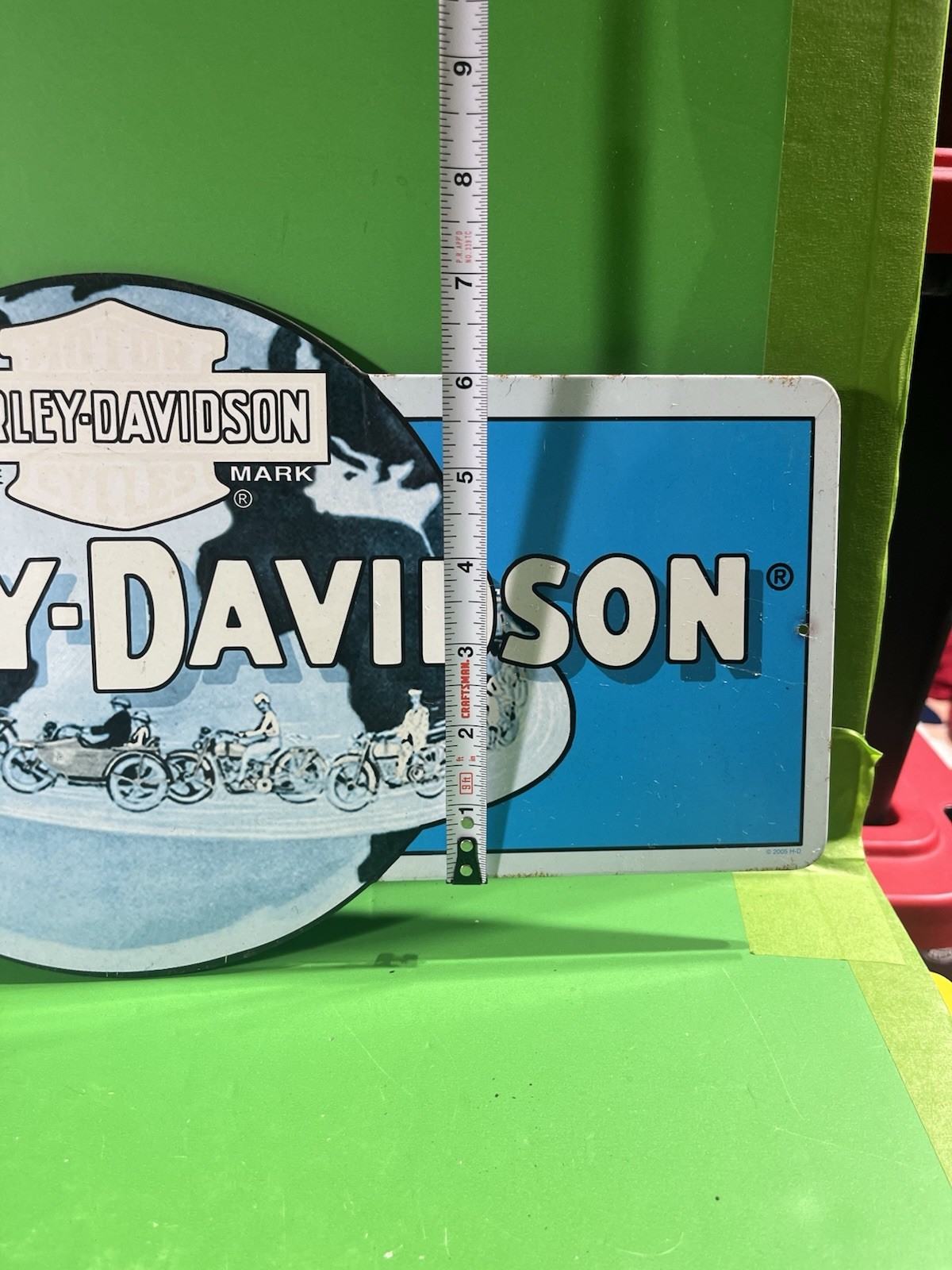 Harley Davidson Metal Display Sign - H-D Globe - Ande Rooney 2005