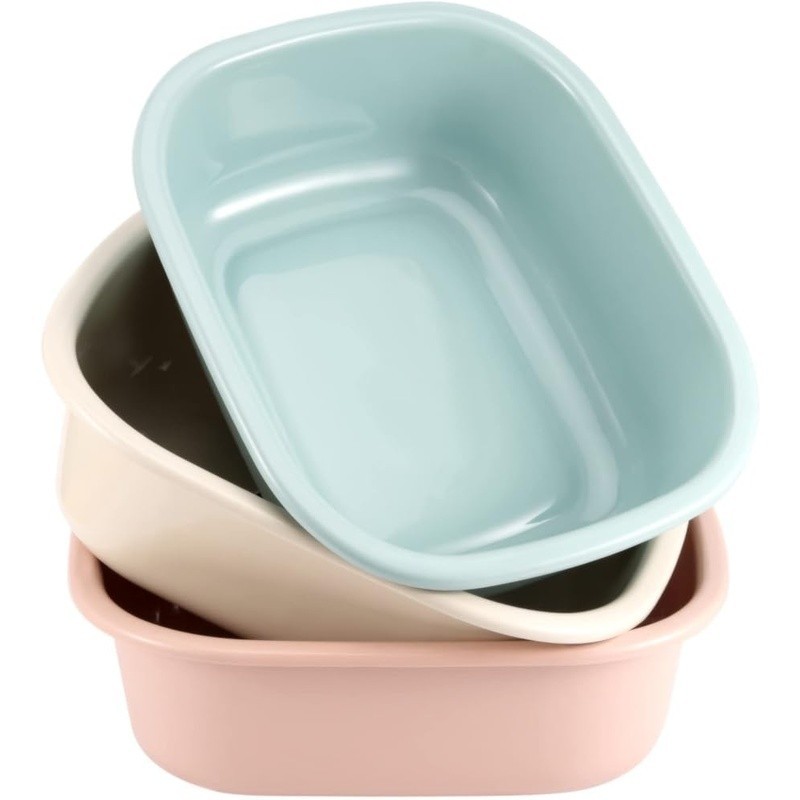 MultiPurpose Plastic Dish Pan Set 6 Packs Rectangular Wash Basin Home Use