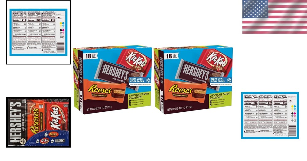 KIT KAT & REESE'S Assorted Chocolate Bars, 18ct x 2 Pack