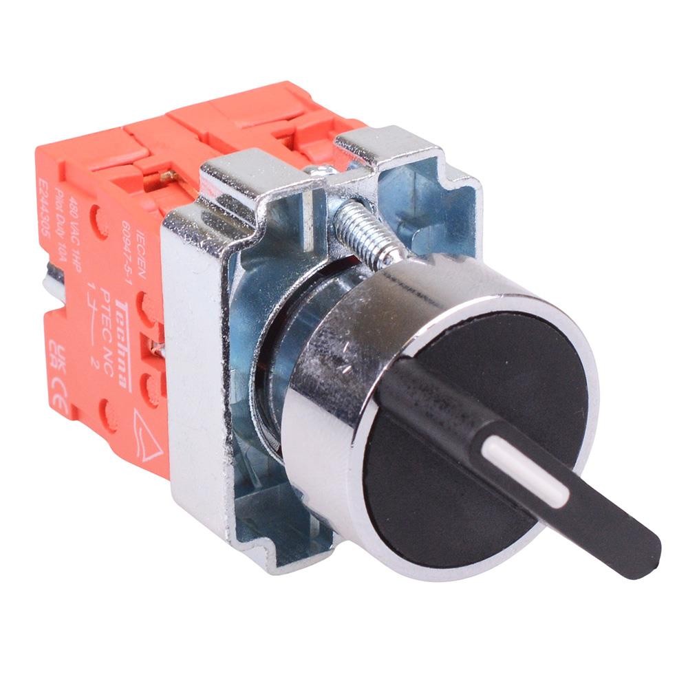 Techna PtecMetSN3M Momentary 3 Position Metal Selector Switch 10A 2NC