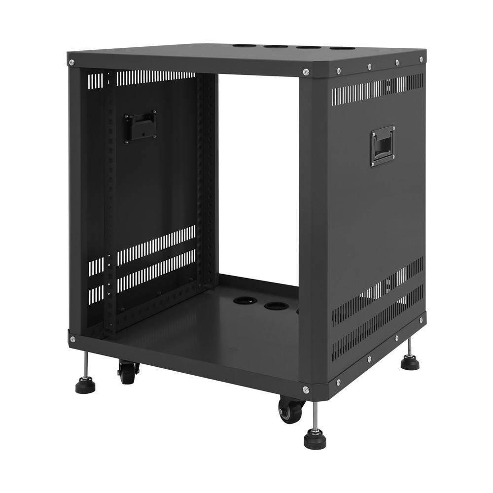12U Network & Stereo Rack Rolling Server Rack Open Cabinet with Caster Wheels