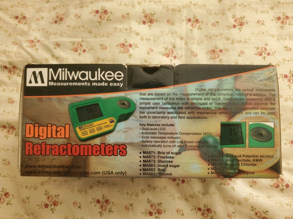Milwaukee MA871 Digital Brix/Sugar Refractometer for General Measurements