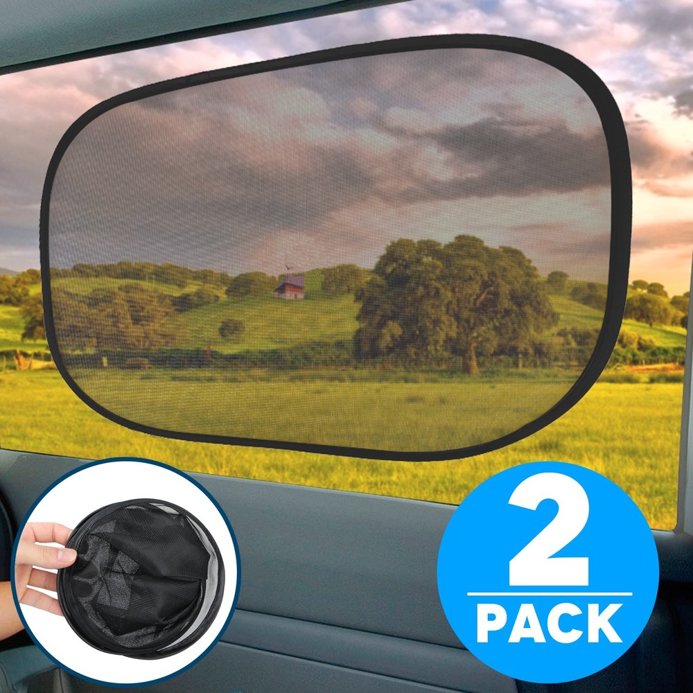 2 pack Auto Sunshade UV Protection Side Windows Protect Kids Keep Cool & Pouch