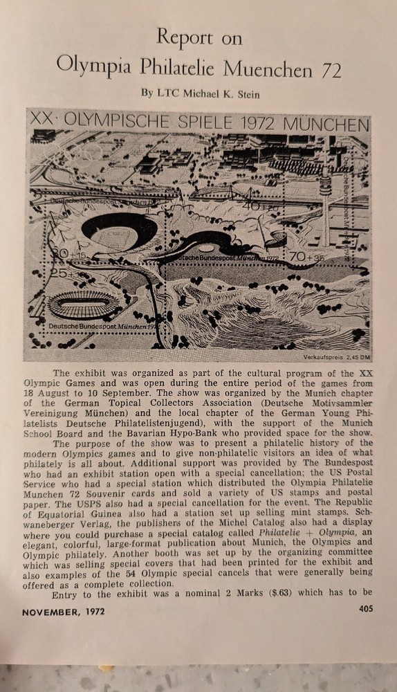 German Postal Specialist Nov 1972 Olympia Philatelie '72 Saxony Postal History