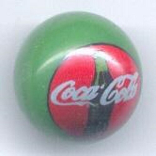 Always Coke 1" Green Glass Logo Marble