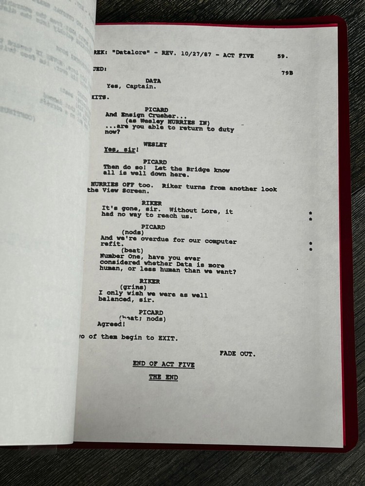 STAR TREK Script The Next Generation Datalore Revised Final Draft Oct 26 1987