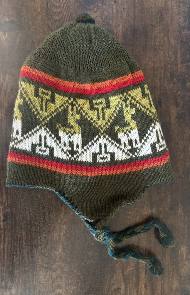 Peruvian Chullo Handmade Wool Beanie Cap Reversible