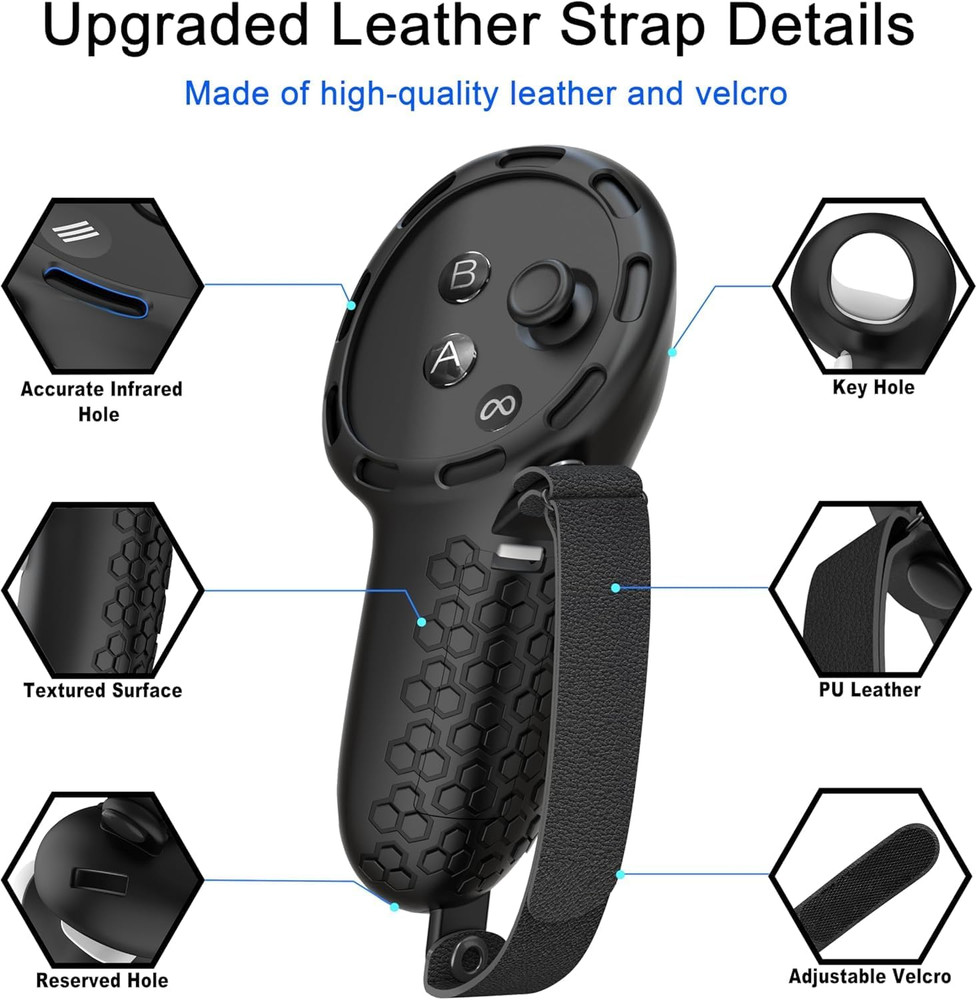 Controller Grips Compatible with Meta Quest 3S Oculus Quest 3 Controllers Straps