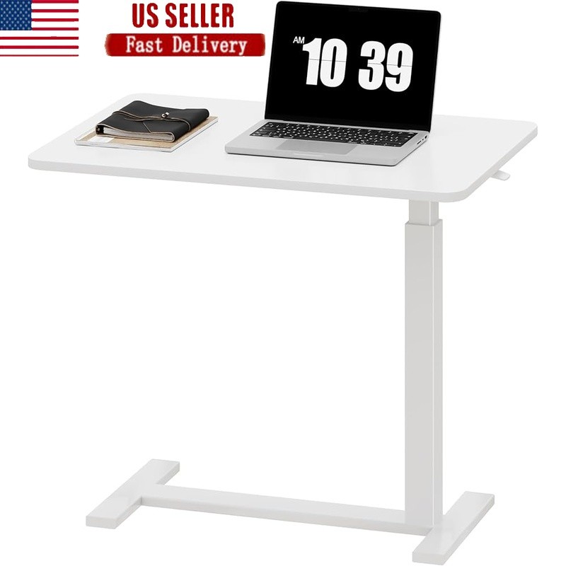 Adjustable Rolling Laptop Table Overbed Side Table Portable & Mobile Desk New