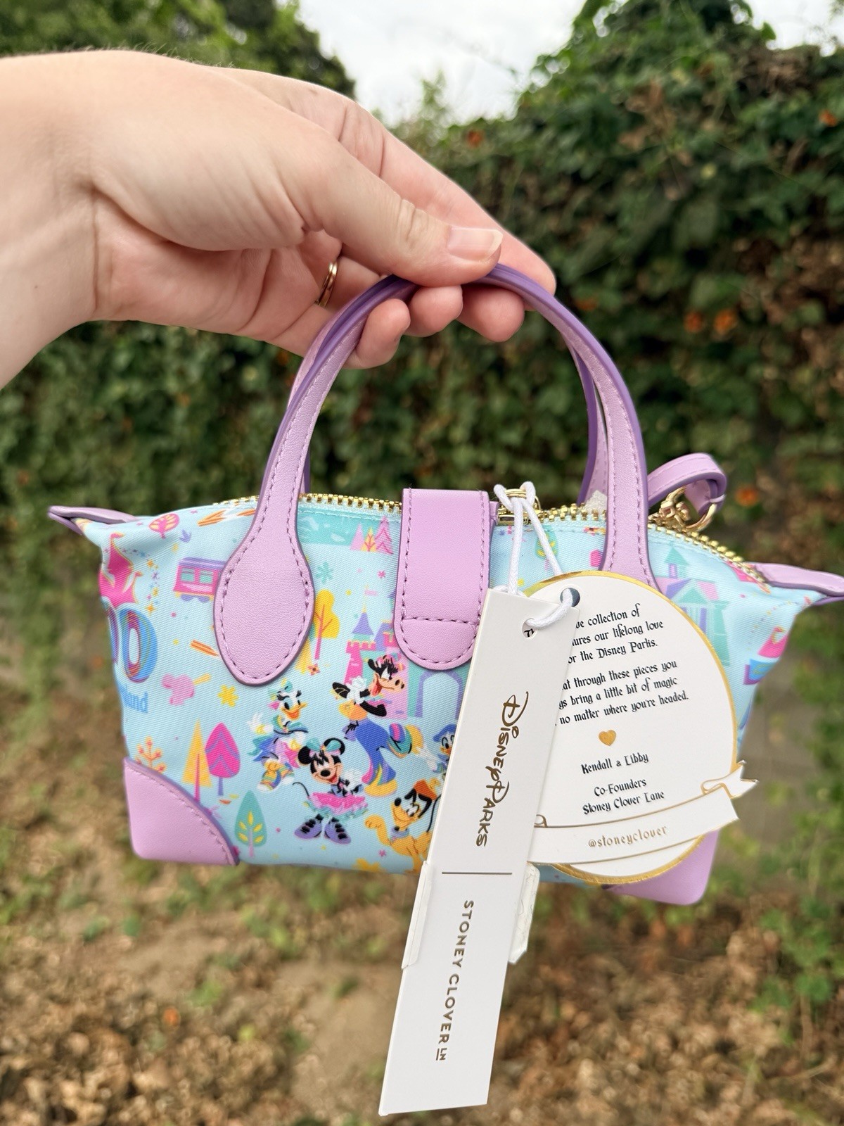 Stoney Clover Lane Disneyland 70th Anniversary Mini Blue Pouchette Crossbody Bag