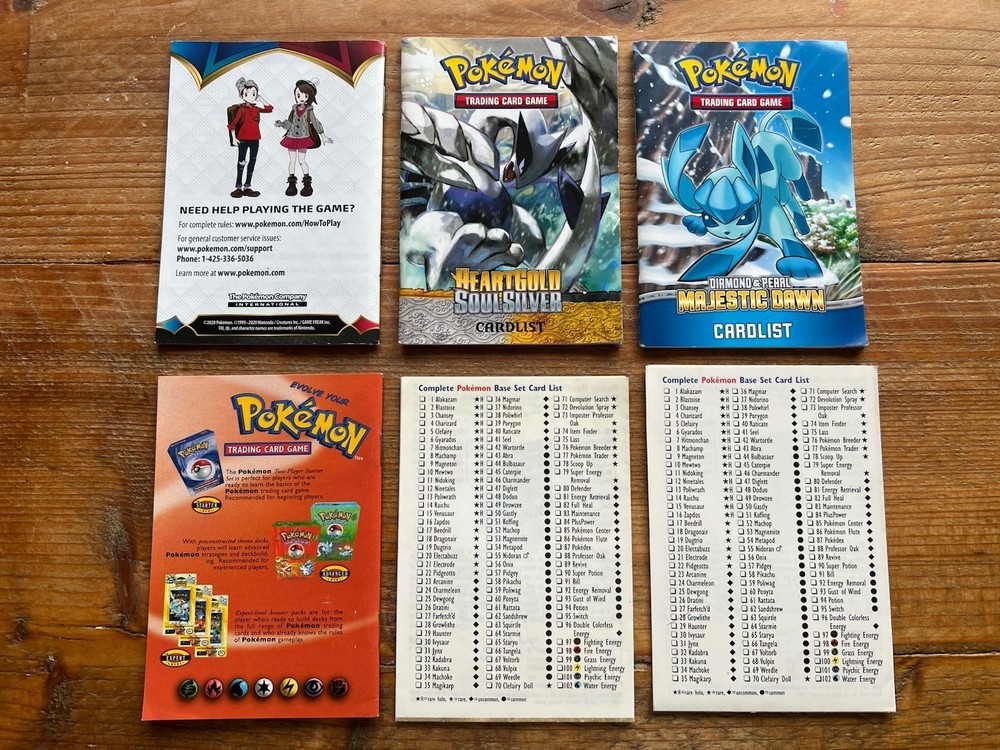 Pokemon TCG Rulebooks, Card Lists Bundle