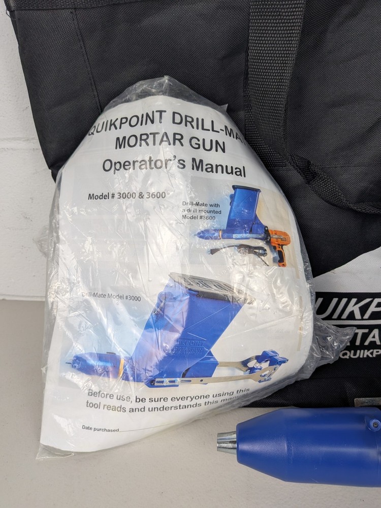 Quikpoint Mortargun Model 3000 Tuckpoint Mortar Plaster Concrete Drill Attach