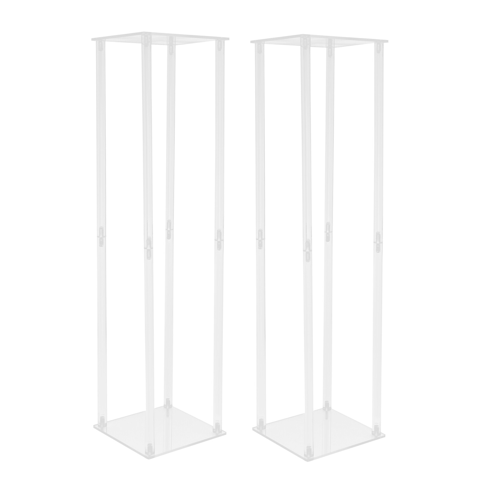 2pcs Tall Elegant Decorative Vase Column Acrylic Flower Stand Display Wedding