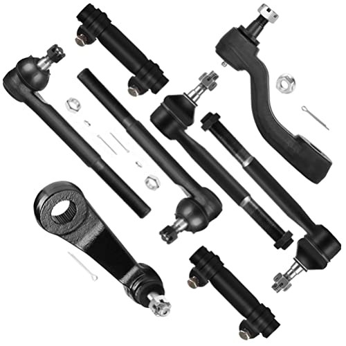 8pcs Front Suspension Kit Idler Arm Pitman Arm Inner Outer Tie Rod End