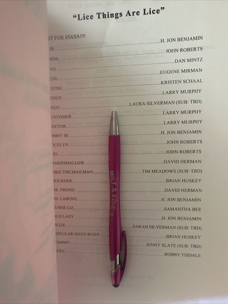ORIGINAL 2015 Bob’s Burgers Table Read Script Fox Screenplay Lice Things