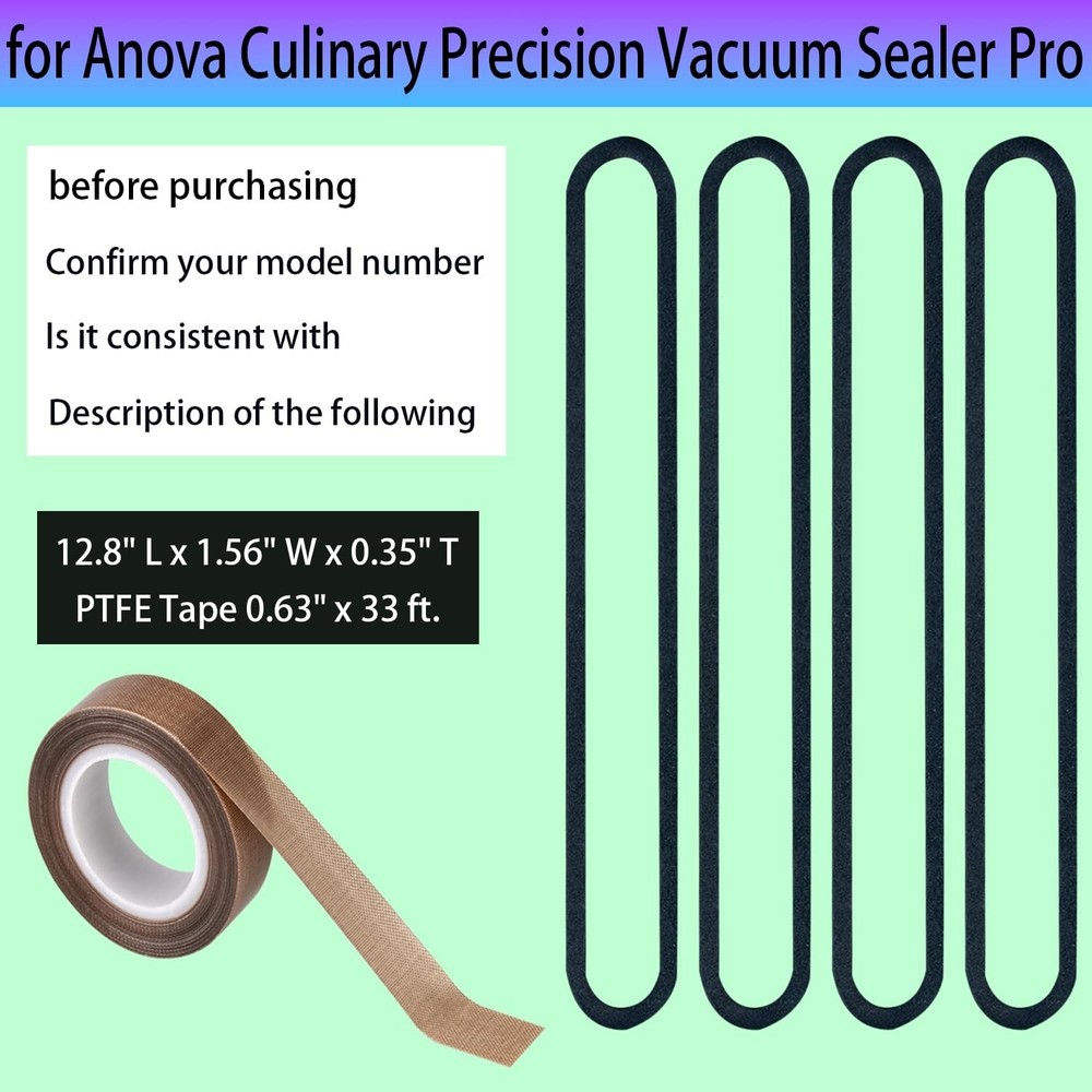 4 Pack Foam Replacement Gaskets compatible with Anova Culinary Precision Vacu...